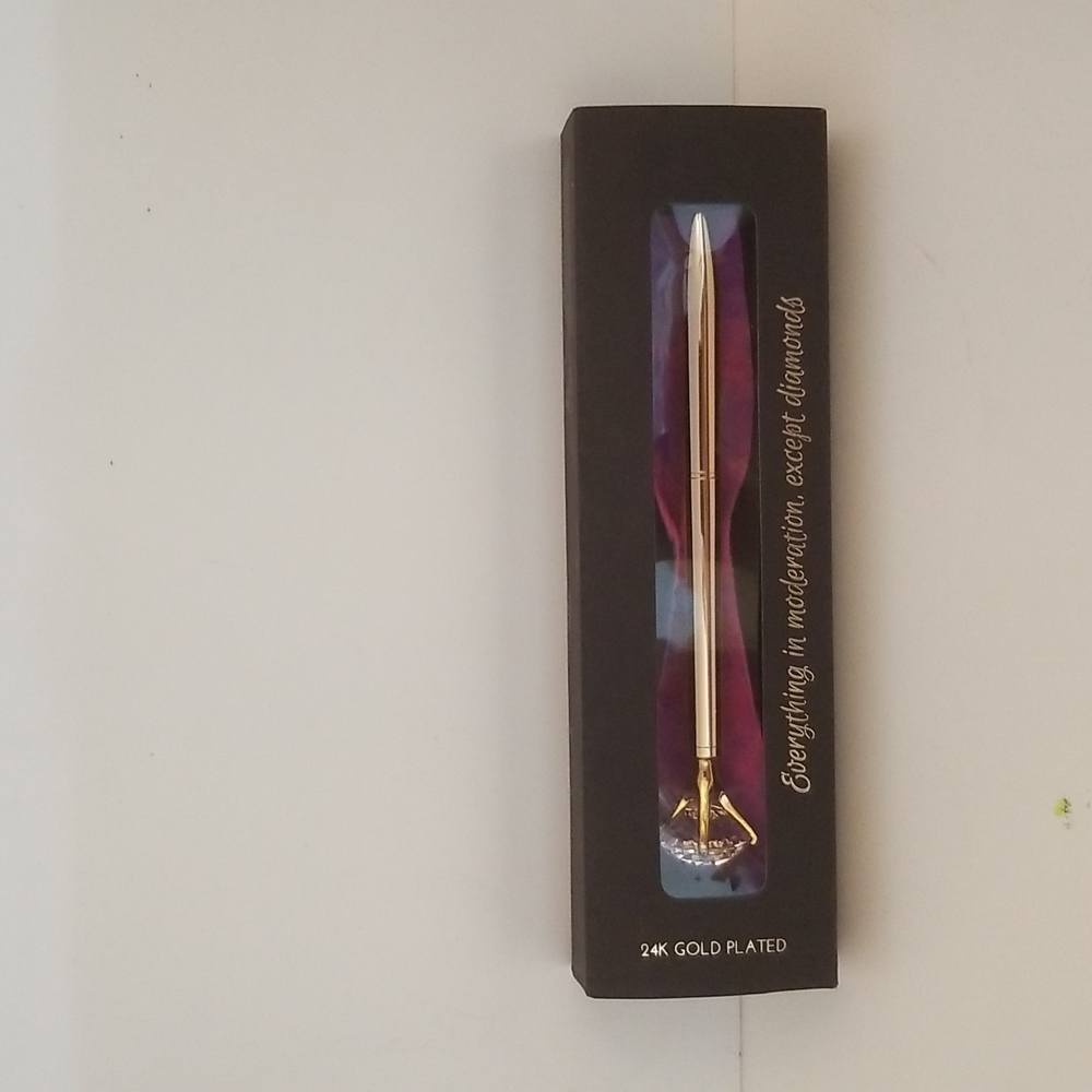 Indigo 2015 edition - 24k gold plated pen with diamond crystal on tip - New